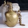 Picture of Vintage Brass Handcrafted Solid Lion Head Crafted Gun Powder Bottle