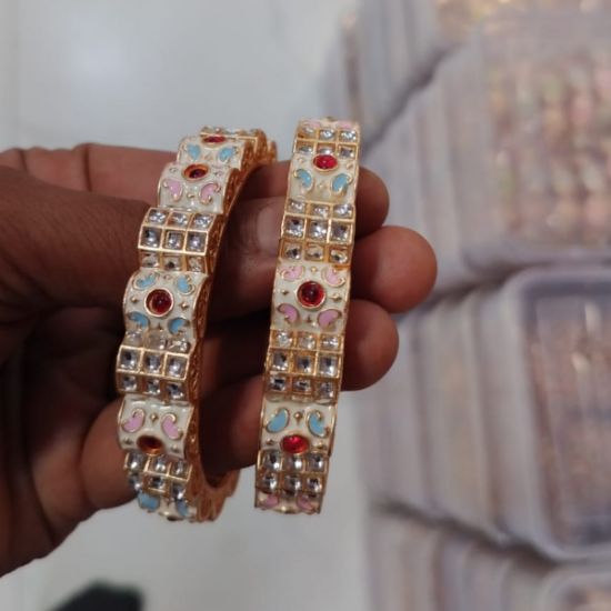 Picture of Golden Meena Work Bangle set